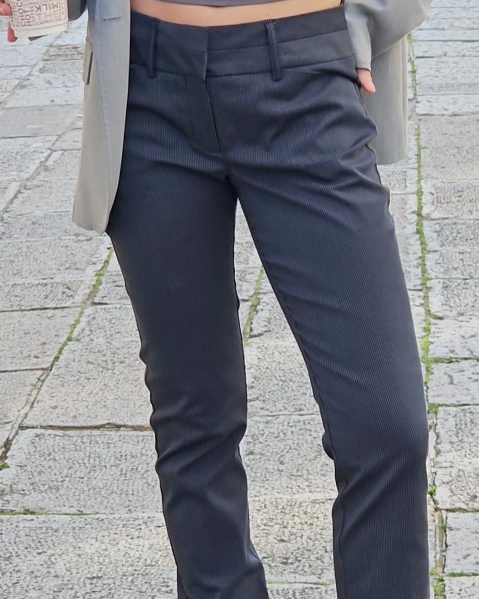 Pantalon largo rayas traje azul