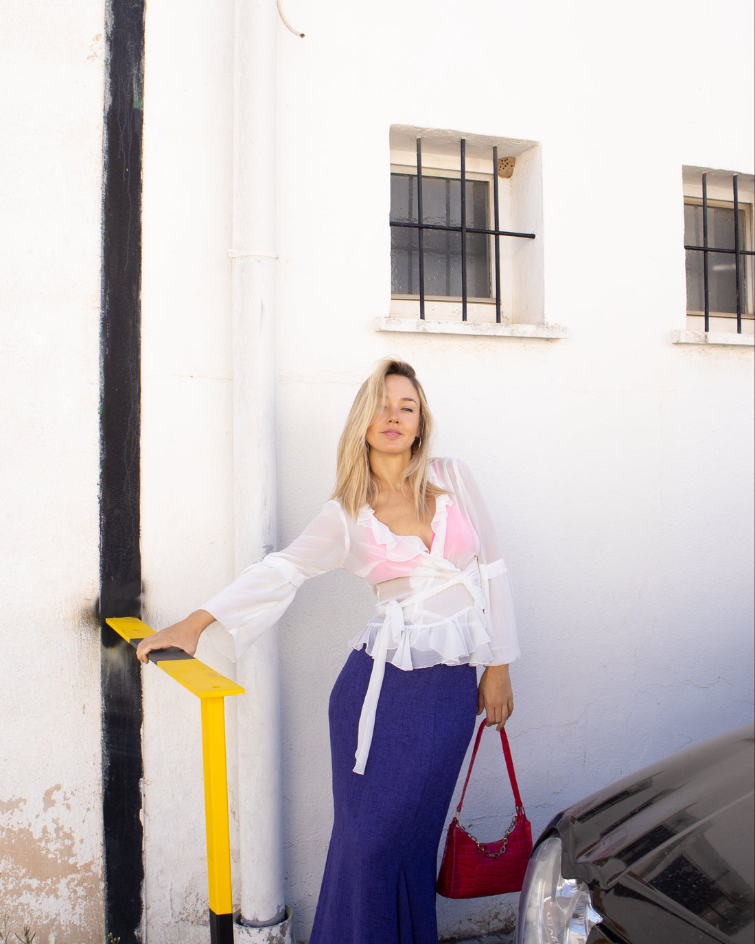Chaqueta vaquera roja corta