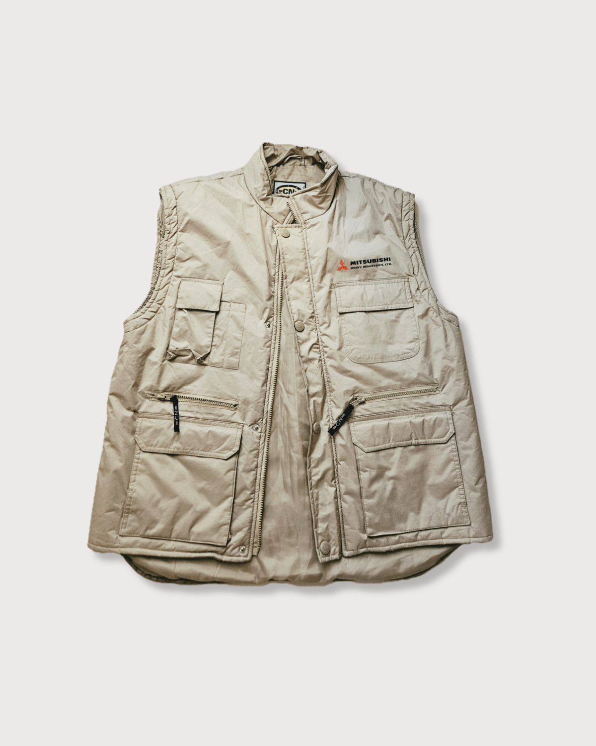 Chaleco beige bolsillos worker style