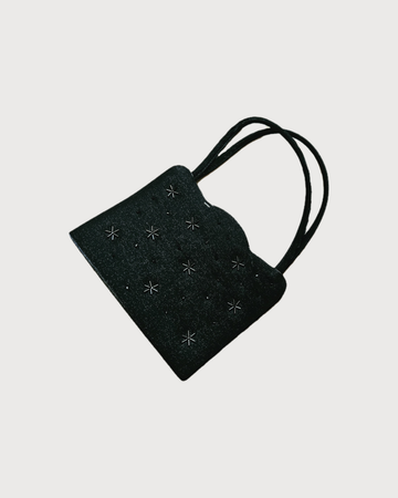 Mini bolso negro fiesta incrustaciones abalorios