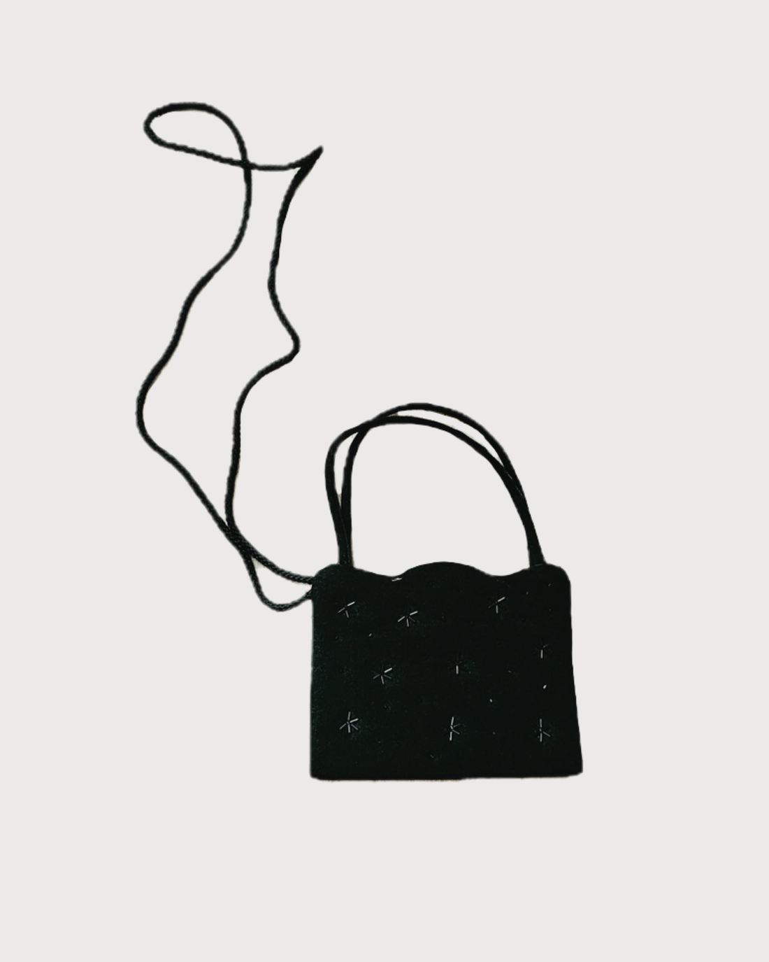 Mini bolso negro fiesta incrustaciones abalorios