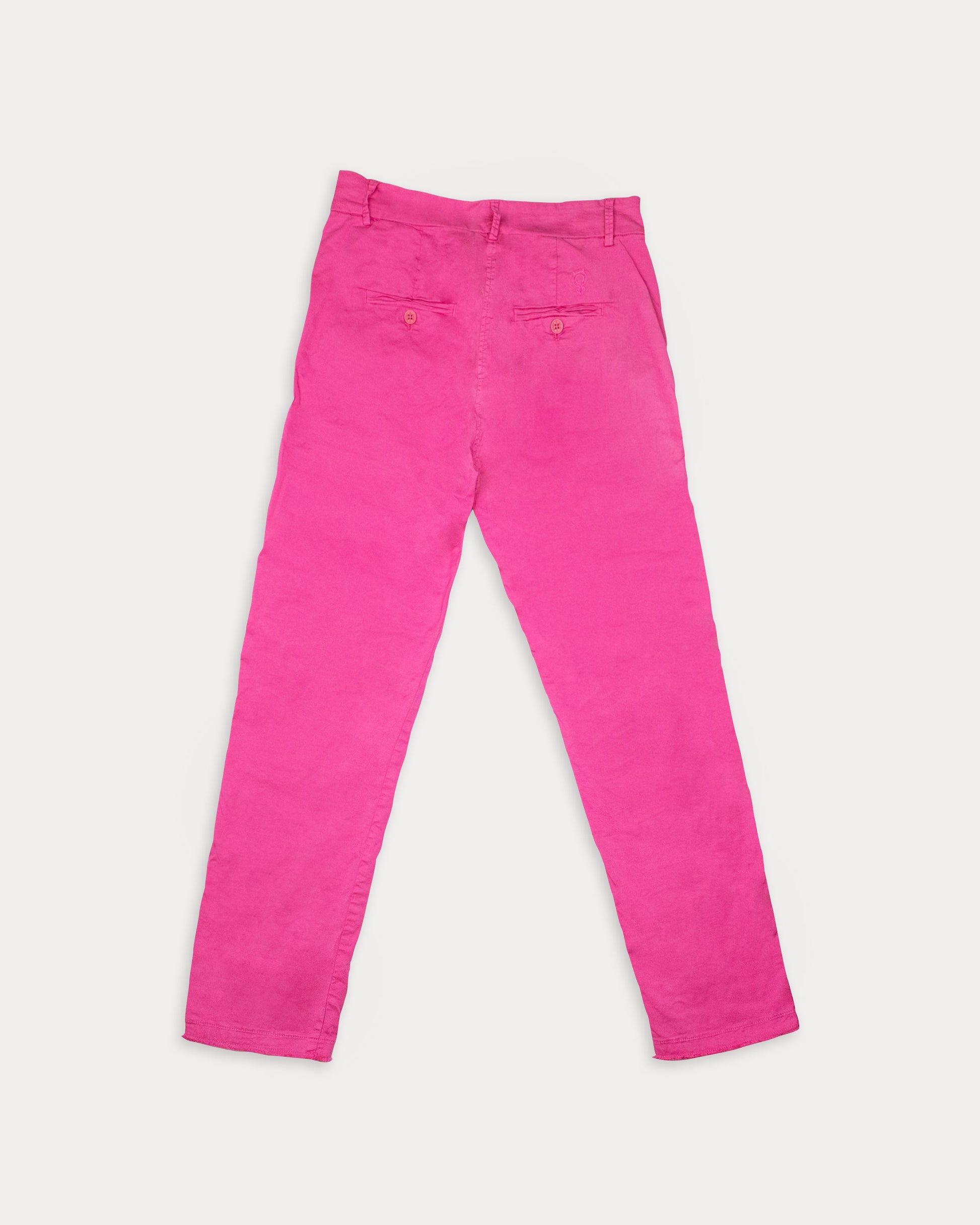 Pantalón rosa recto algodón