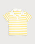 Polo rayas manga corta blanco y amarillo