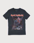 Camiseta manga corta estampado Iron Maiden gris