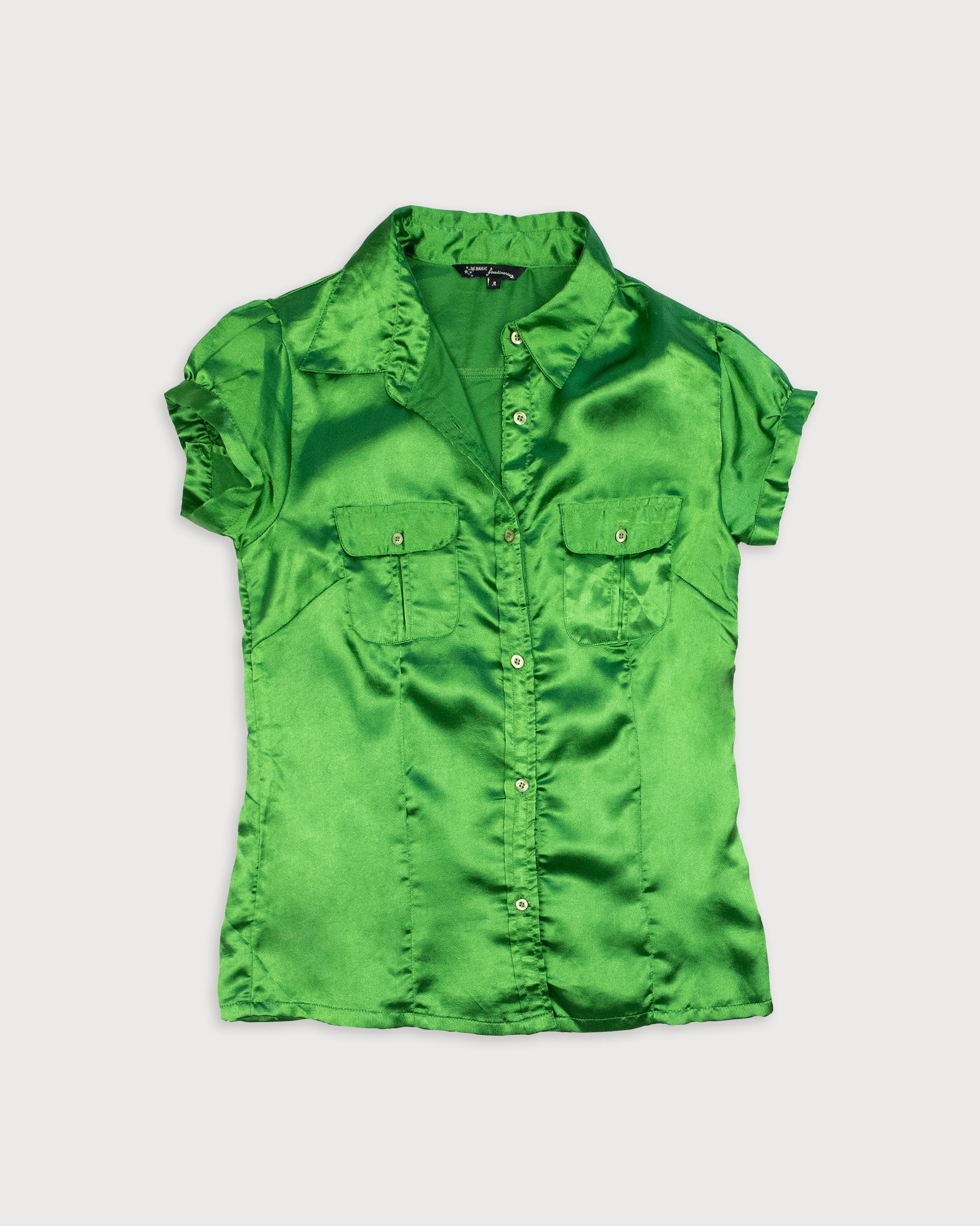 SATIN DREAM TOP GREEN