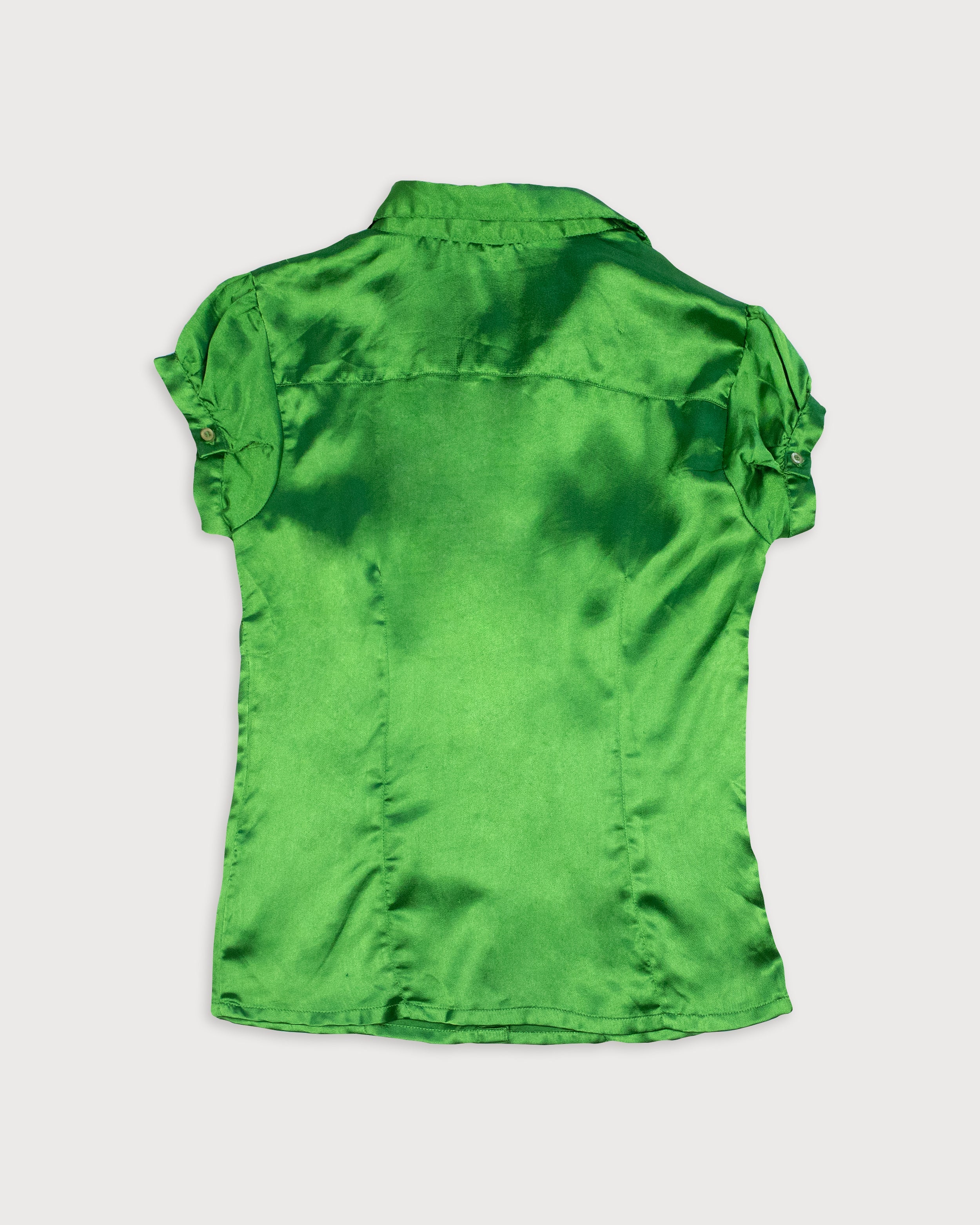 SATIN DREAM TOP GREEN