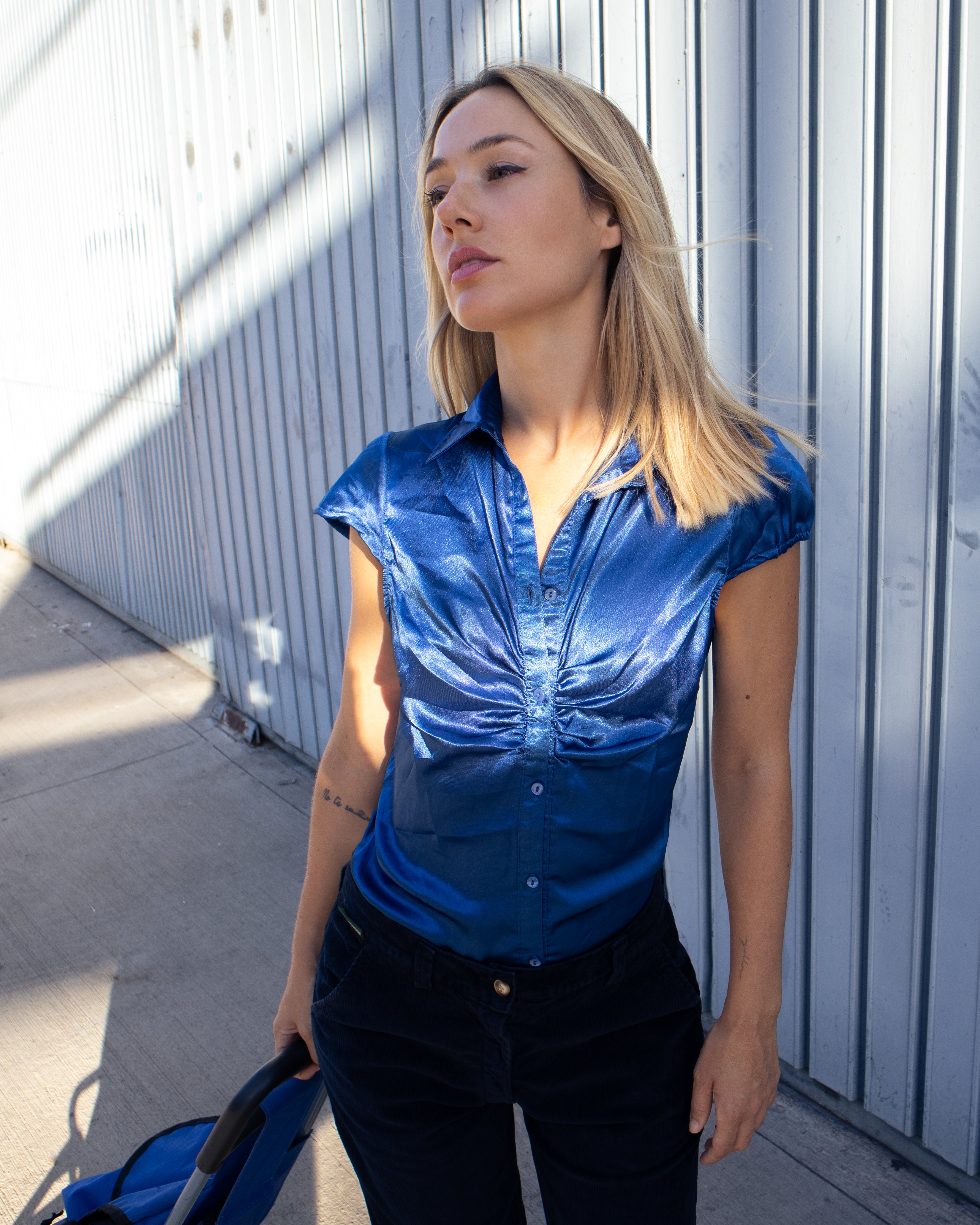 SATIN DREAM BLUE TOP