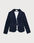 Blazer azul pespuntes blancos